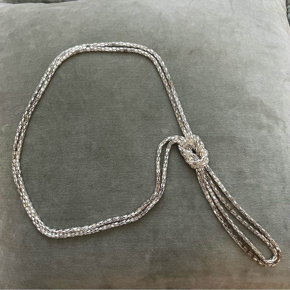 Vintage Shimmering Silver Rope Necklace